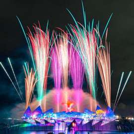 Singapour : Visite nocturne de Sentosa : téléphérique et feux d'artifice