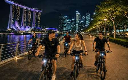 Singapour : Visite nocturne de la baie de Marina à vélo