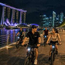 Singapour : Visite nocturne de la baie de Marina à vélo
