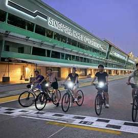Singapour : Visite nocturne de la baie de Marina à vélo