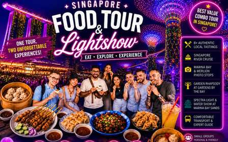 Chinatown Food Tour, River Cruise & 2 top-visit Light Shows