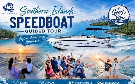 Excursion en hors-bord « Frissons et détente dans les îles du sud de Singapour »