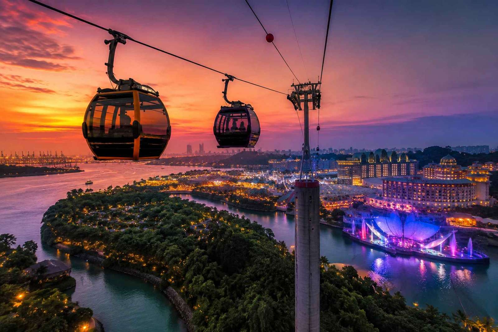Singapour : balade en téléphérique avec spectacle Wings of Time