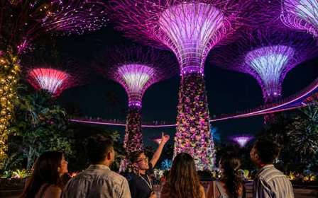 Visite de nuit des Jardins de la Baie avec les dômes et le spectacle Garden Rhapsody