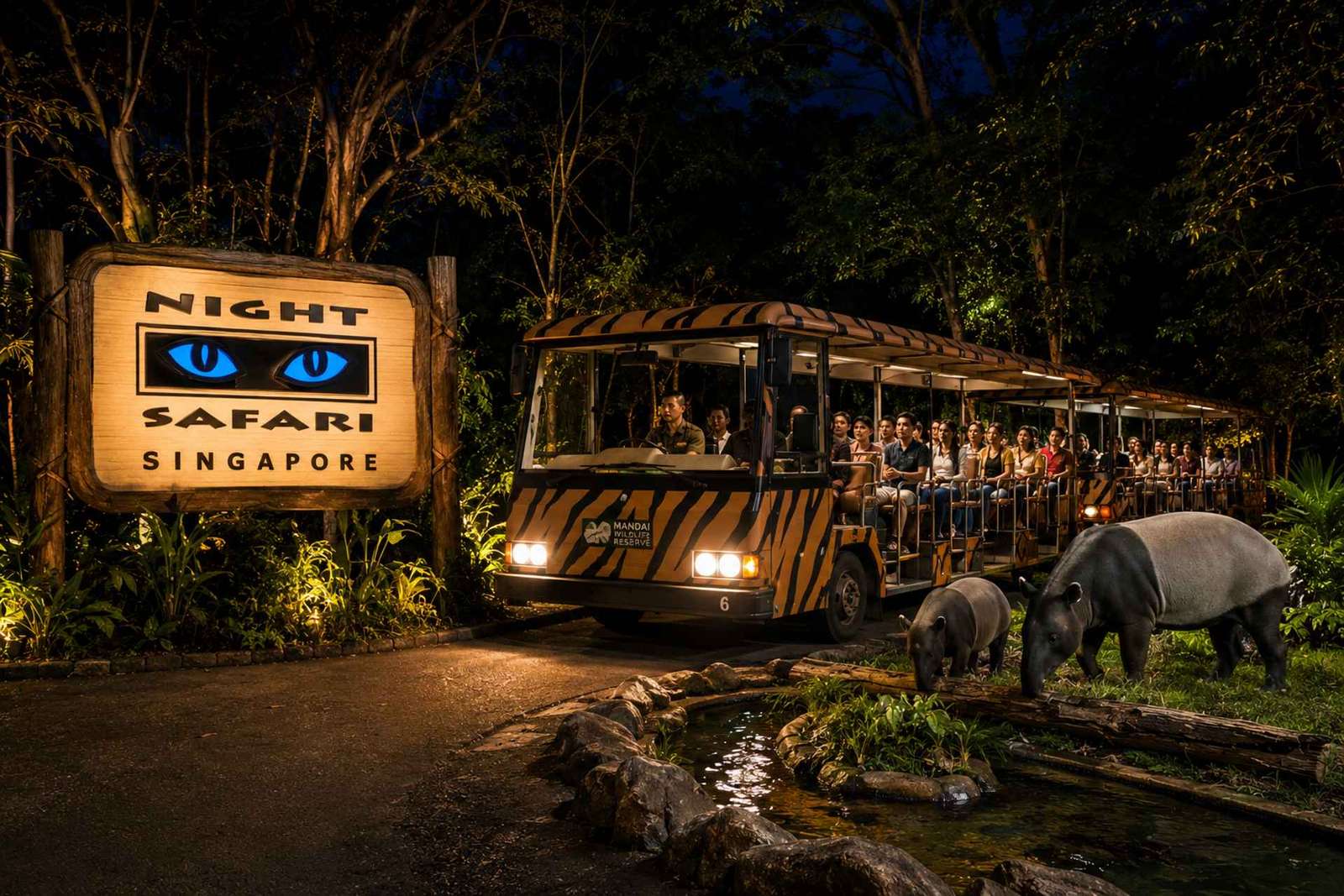 Singapour : safari de nuit, excursion en tram et prise en charge à votre hôtel