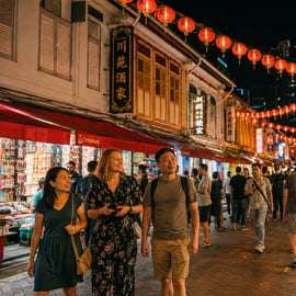 Singapour : visite guidée de nuit avec croisière fluviale et spectacle de lumières