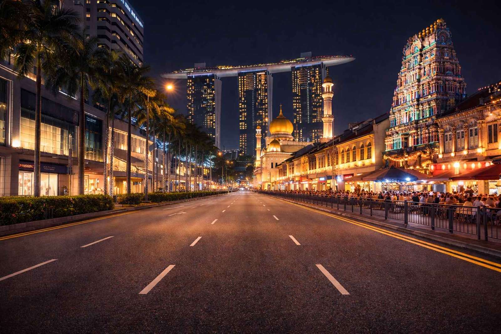 Singapour : visite de nuit avec croisière fluviale, SkyPark et Spectra