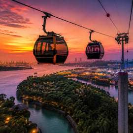 Singapour : balade en téléphérique avec spectacle Wings of Time
