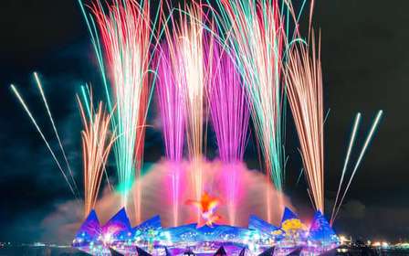 Singapour : Visite nocturne de Sentosa : téléphérique et feux d'artifice