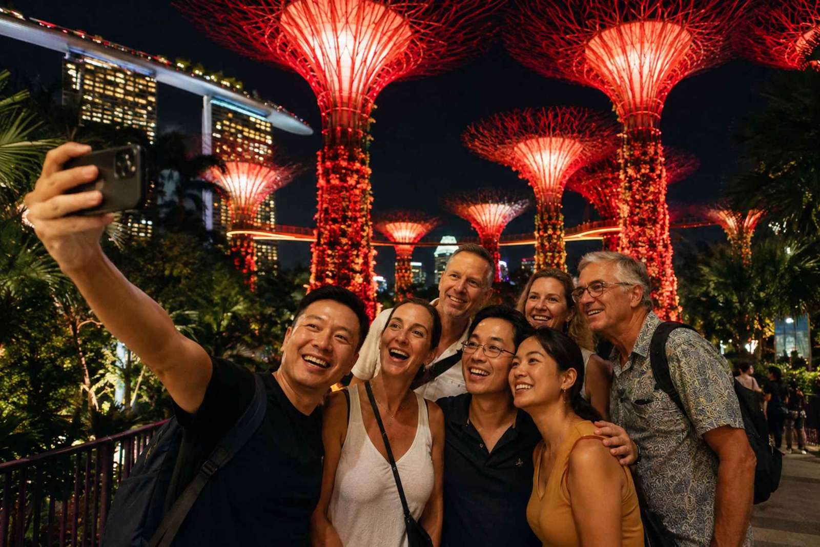 Singapour : visite guidée de nuit avec croisière fluviale et spectacle de lumières