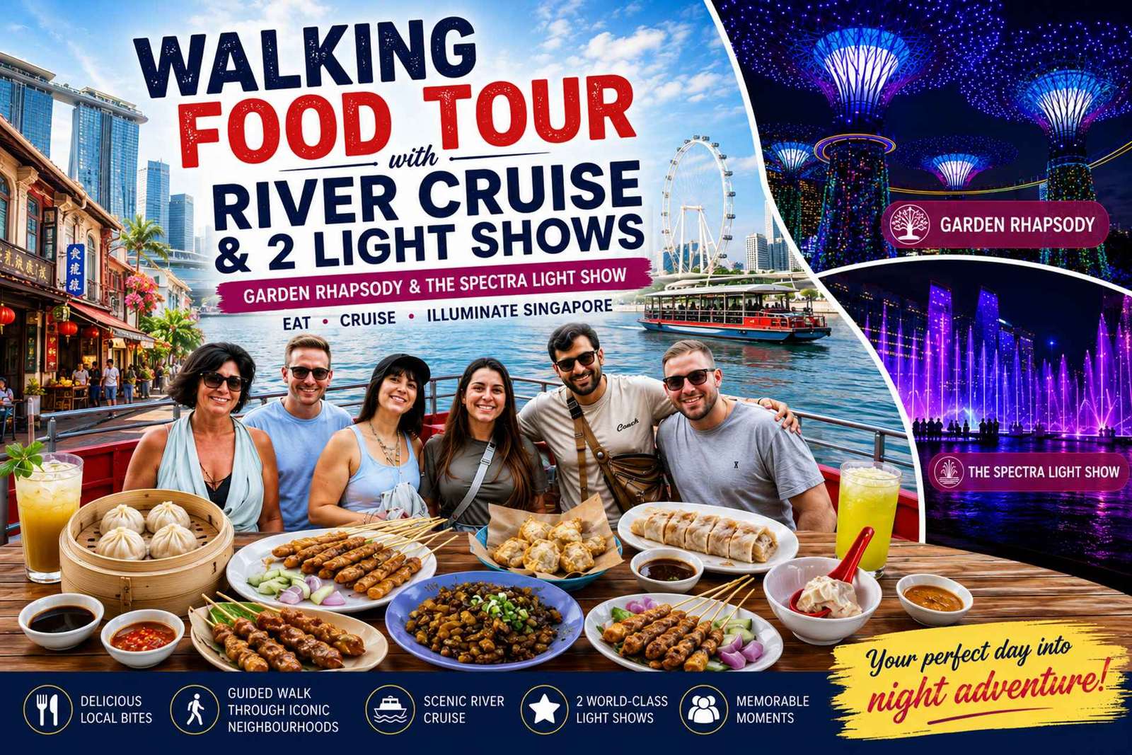 Spectra & Garden Rhapsody Shows avec la croisière sur le fleuve Singapour