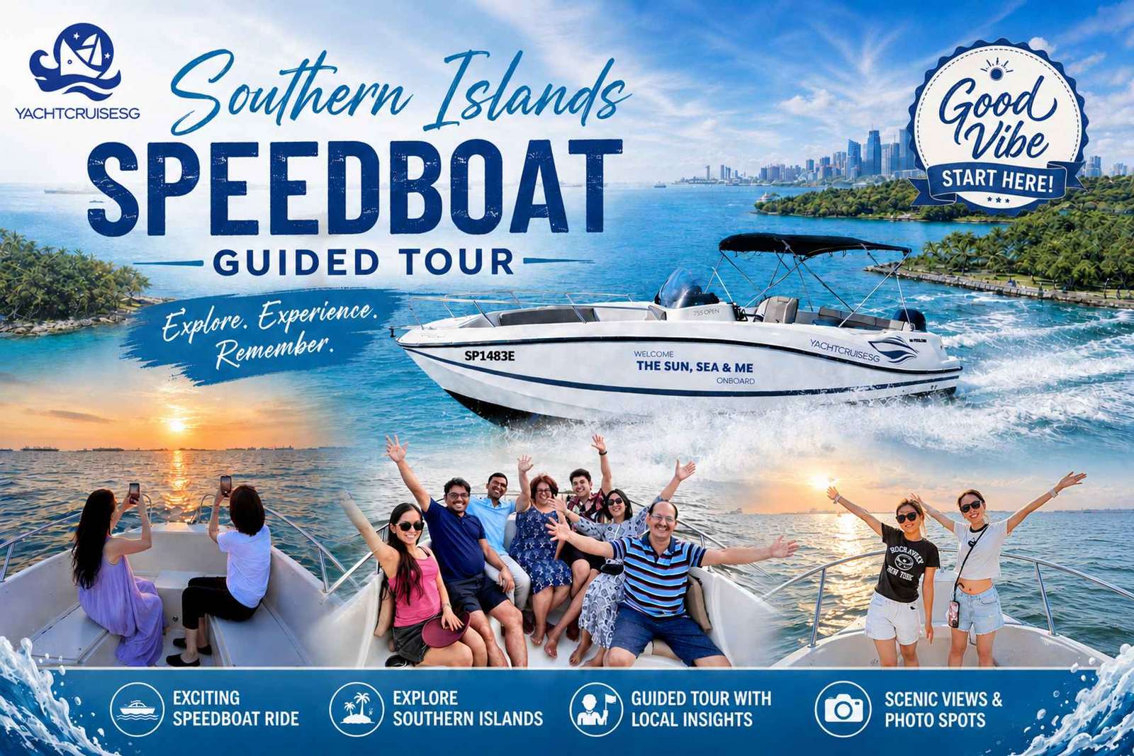 Excursion en hors-bord « Frissons et détente dans les îles du sud de Singapour »