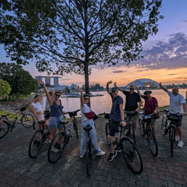 Singapour : visite à vélo au coucher du soleil et expérience culinaire