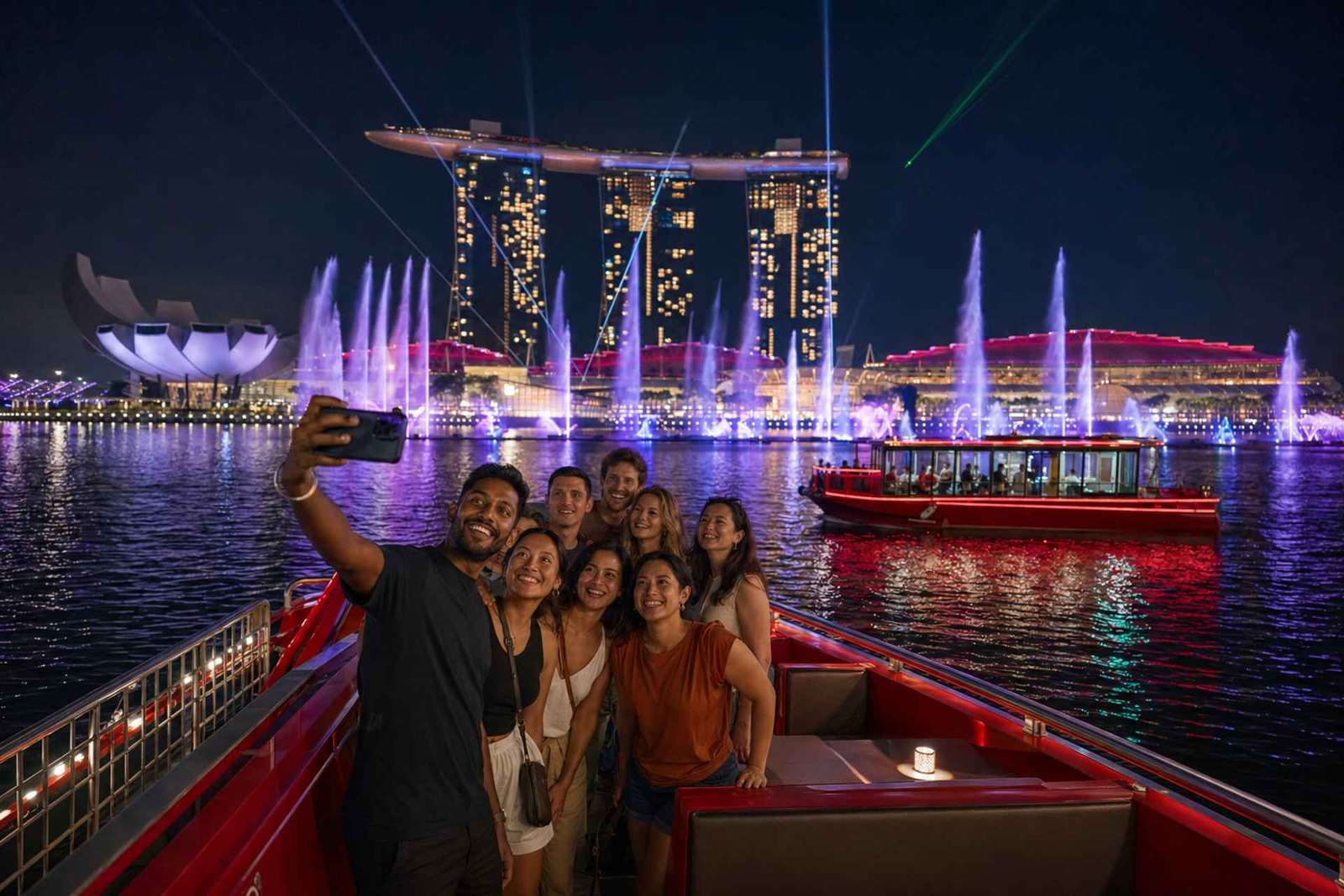 La nuit étoilée de Singapour : Croisière, Garden Rhapsody et Spectra