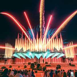 Singapour : Visite nocturne de Sentosa : téléphérique et feux d'artifice