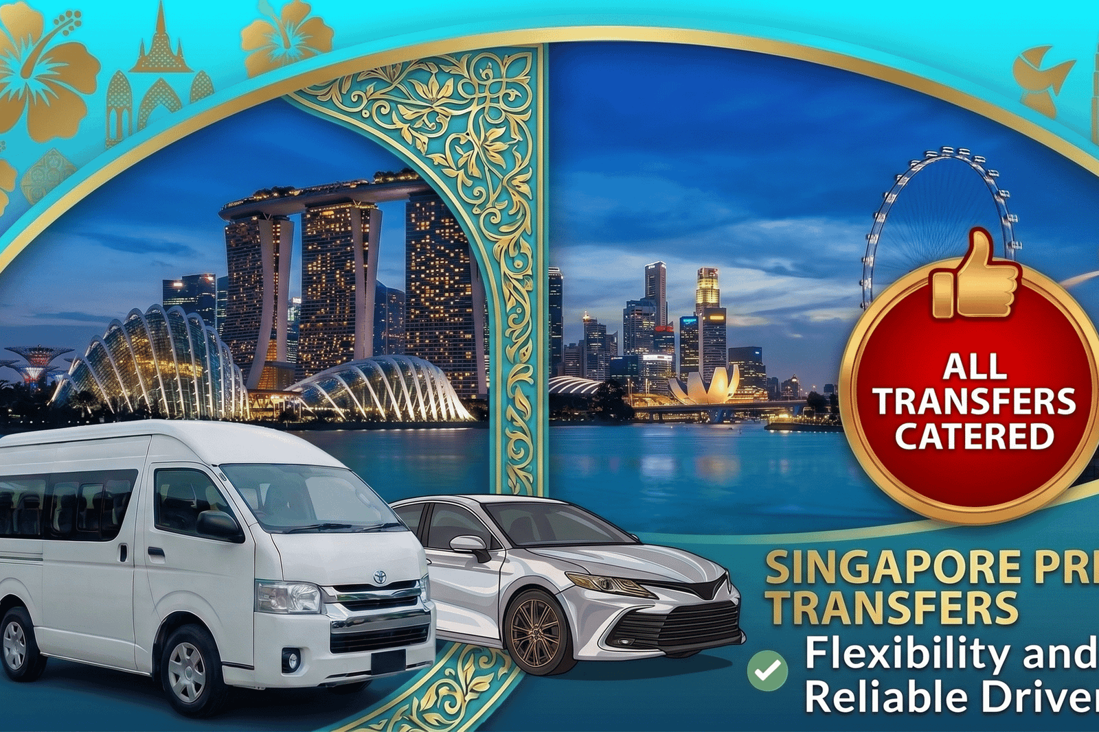 Singapour : Transfert privé de l'aéroport Changi SIN au centre-ville