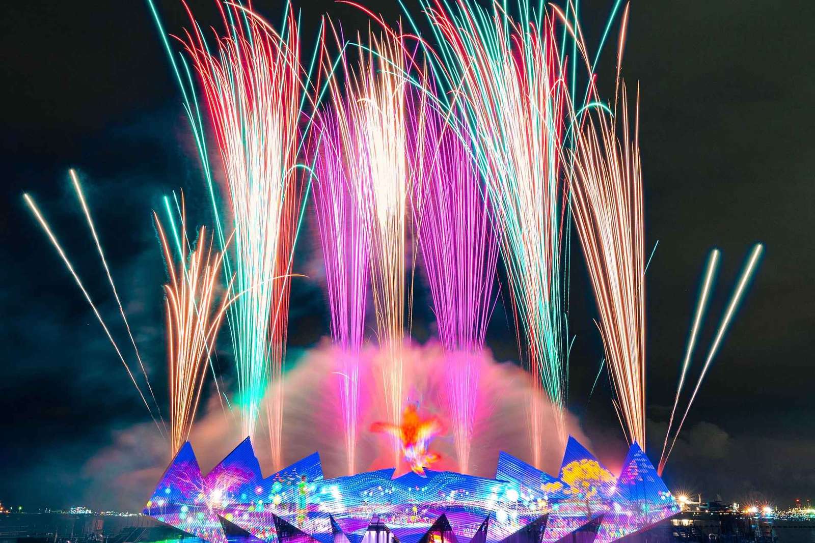 Singapour : Visite nocturne de Sentosa : téléphérique et feux d'artifice