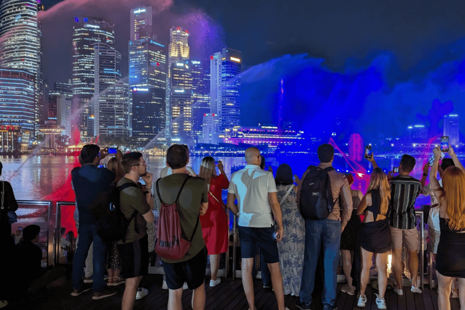 Croisière sur le fleuve Singapour au coucher du soleil et spectacles de lumières scintillantes