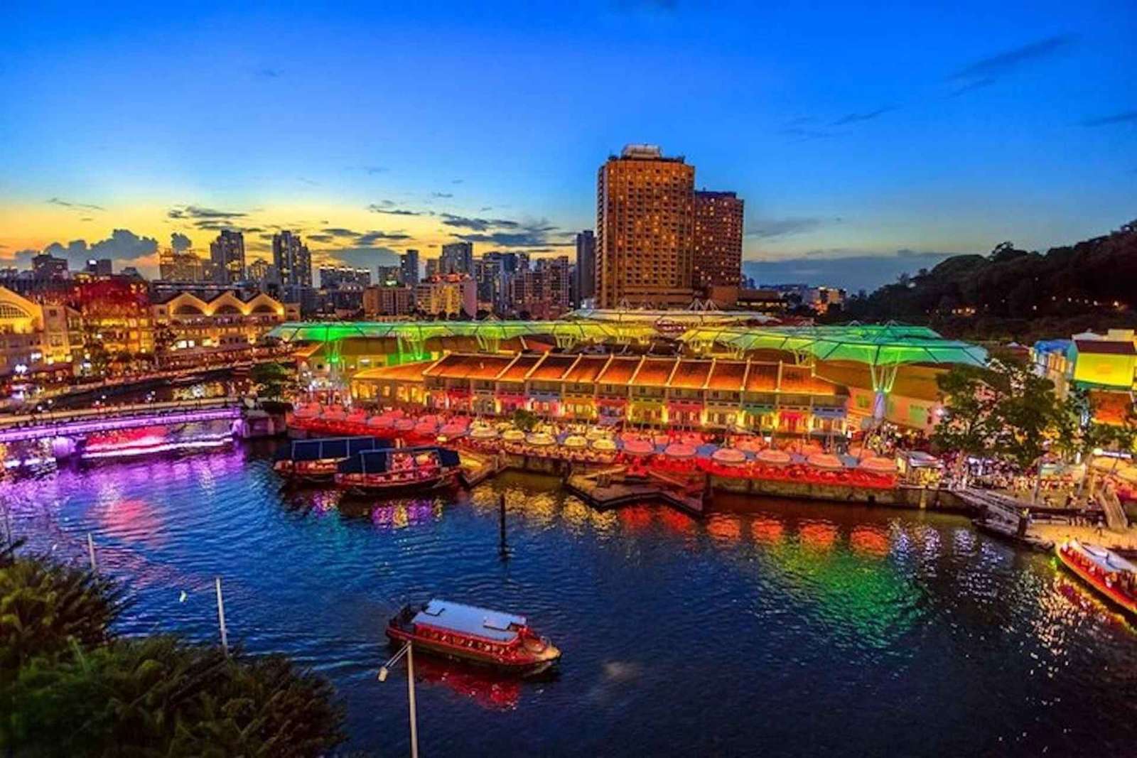 Singapour : Visite touristique nocturne de la ville avec croisière fluviale