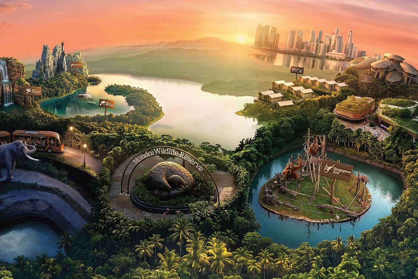 Destination Pass 1 jour de 2 attractions à Mandai : billets uniquement